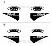 AUTOCOLLANTS pour KTM 50 SX PRO SENIOR LC de 2002