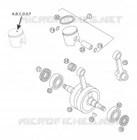VILEBREQUIN / PISTON pour KTM 50 SX PRO SENIOR LC de 2002