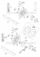 ROUE AVANT pour KTM 50 SX PRO SENIOR de 1998