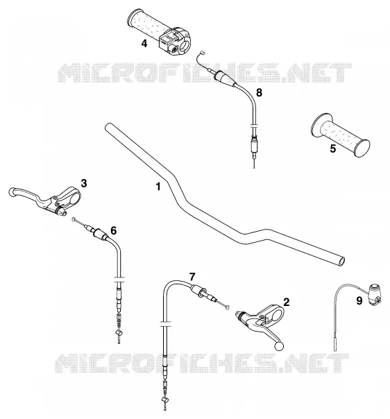 GUIDON / COMMANDES KTM MOTO 50 1998 SX  50 SX PRO SENIOR