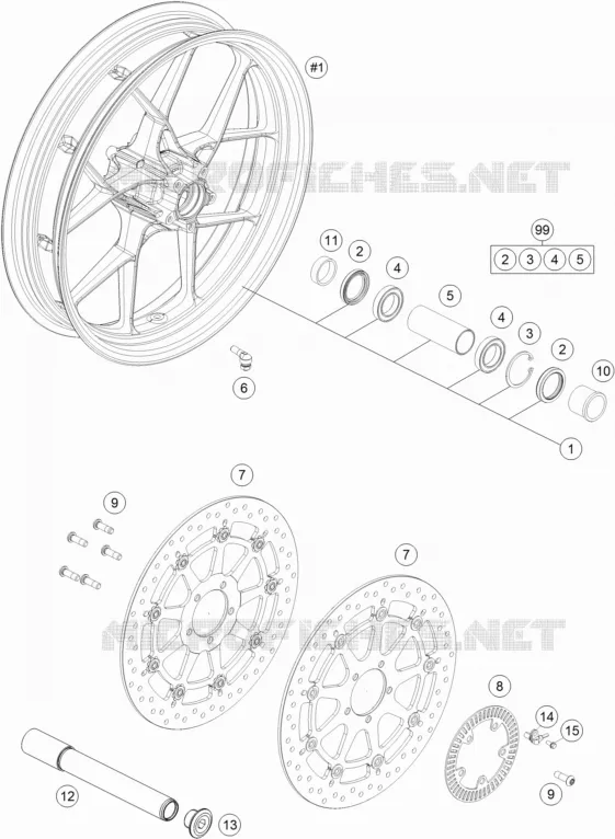 ROUE AVANT KTM MOTO 1290 2014 SUPERDUKE  1290 SUPER DUKE R BLACK ABS