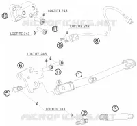 BEQUILLE LATERALE / CENTRALE pour KTM 990 SUPER DUKE R de 2009