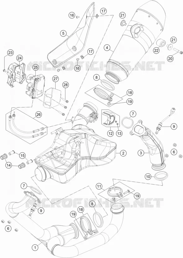 ECHAPPEMENT KTM MOTO 1290 2020 SUPERDUKE  1290 SUPER DUKE GT WHITE
