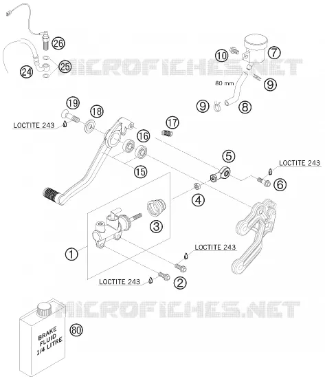 MAITRE CYLINDRE DE FREIN ARRIERE KTM MOTO 990 2008 SUPERDUKE  990 SUPER DUKE R