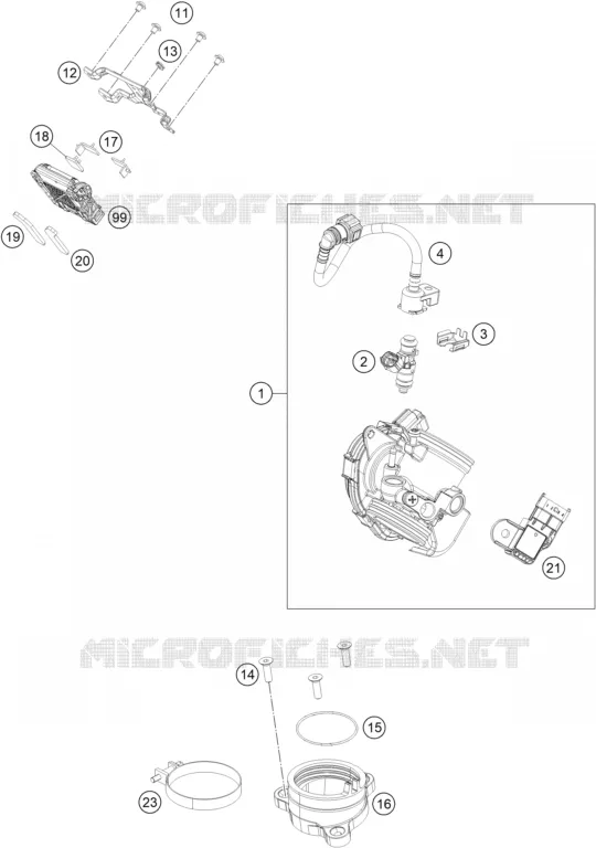 BOITIER PAPILLON INJECTION KTM MOTO 390 2019 RC  RC 390 BLACK
