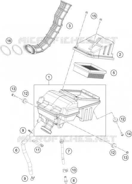 FILTRE A AIR KTM MOTO 200 2019 RC  RC 200 WHITE NON ABS - CKD