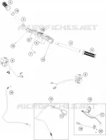 GUIDON / COMMANDES pour KTM RC 200 WHITE NON ABS de 2019