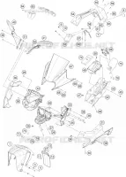 PLASTIQUES pour KTM RC 200 WHITE NON ABS de 2019