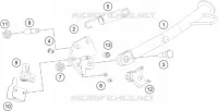 BEQUILLE LATERALE / CENTRALE pour KTM RC 125 GREY de 2020