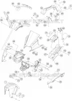 PLASTIQUES pour KTM RC 125 GREY de 2020