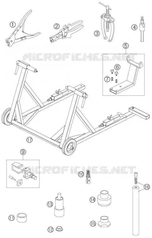 OUTILLAGE SPECIFIQUE KTM MOTO 990 2007 SUPERDUKE  990 SUPER DUKE R