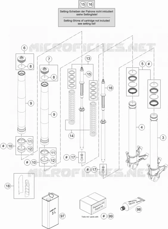 FOURCHE (PIECES) KTM MOTO 1290 2019 SUPERDUKE  1290 SUPER DUKE R WHITE