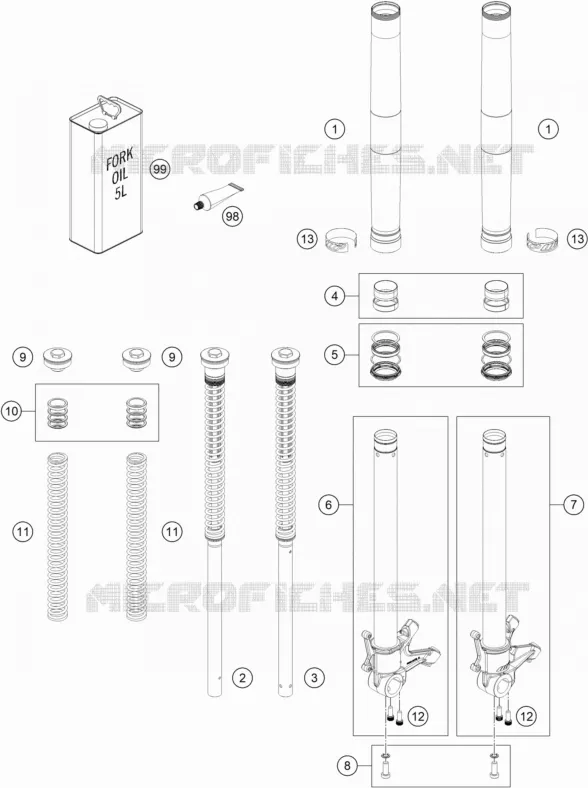 FOURCHE (PIECES) KTM MOTO 790 2020 DUKE  790 DUKE BLACK