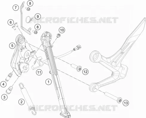 BEQUILLE LATERALE / CENTRALE KTM MOTO 790 2020 DUKE  790 DUKE ORANGE - CKD