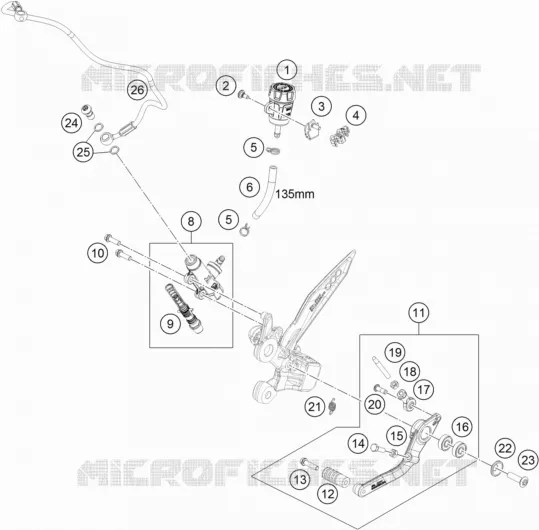 MAITRE CYLINDRE DE FREIN ARRIERE KTM MOTO 790 2019 DUKE  790 DUKE BLACK