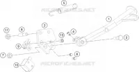 BEQUILLE LATERALE / CENTRALE pour KTM 390 DUKE ORANGE de 2019