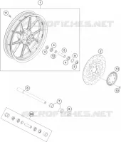 ROUE AVANT pour KTM 390 DUKE ORANGE de 2019