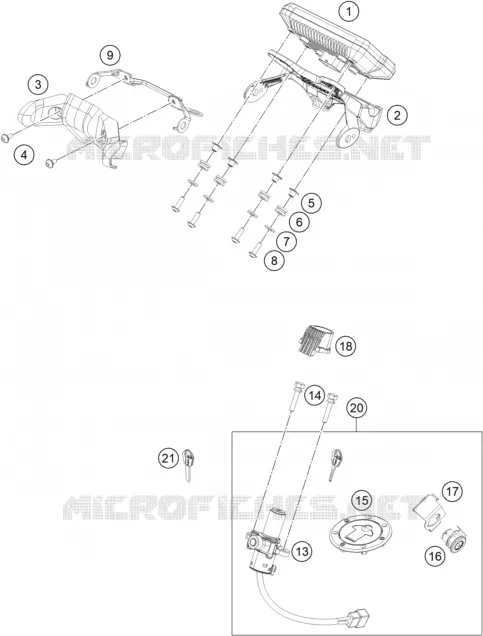 CONTACTEUR A CLE KTM MOTO 390 2019 DUKE  390 DUKE WHITE - CKD