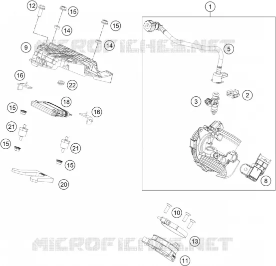 BOITIER PAPILLON INJECTION KTM MOTO 390 2019 DUKE  390 DUKE ORANGE - CKD