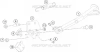 BEQUILLE LATERALE / CENTRALE pour KTM 390 DUKE WHITE - CKD de 2019
