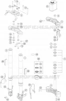 FOURCHE / T DE FOURCHE pour KTM 390 DUKE WHITE - CKD de 2019