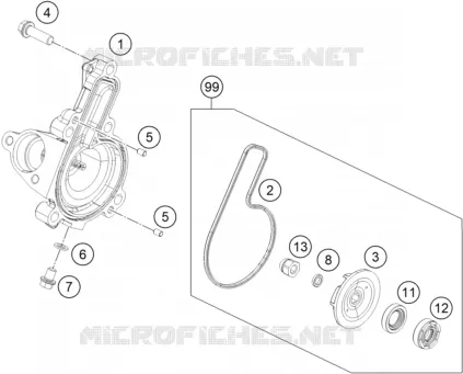 POMPE A EAU KTM MOTO 390 2019 DUKE  390 DUKE ORANGE - CKD