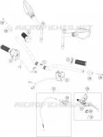 GUIDON / COMMANDES pour KTM 390 DUKE WHITE - B.D. de 2019