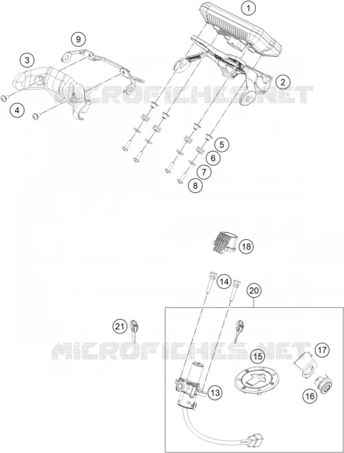 CONTACTEUR A CLE KTM MOTO 390 2019 DUKE  390 DUKE WHITE - B.D.