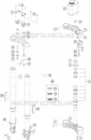 FOURCHE / T DE FOURCHE pour KTM 250 DUKE ORANGE - B.D. de 2020
