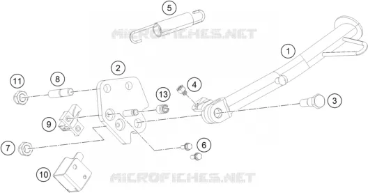 BEQUILLE LATERALE / CENTRALE KTM MOTO 250 2019 DUKE  250 DUKE WHITE CKD