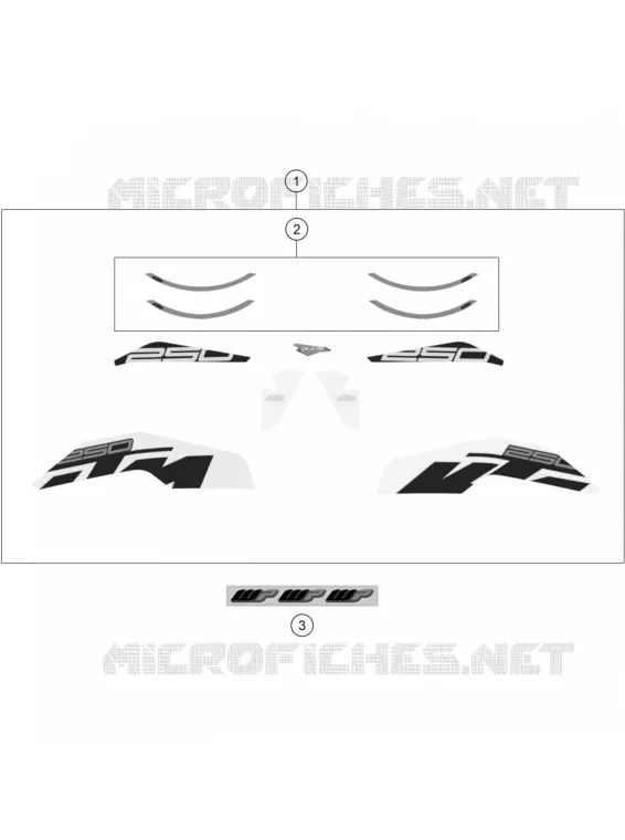 AUTOCOLLANTS KTM MOTO 250 2019 DUKE  250 DUKE WHITE