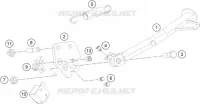 BEQUILLE LATERALE / CENTRALE pour KTM 250 DUKE ORANGE de 2019