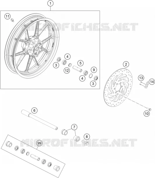 ROUE AVANT KTM MOTO 200 2019 DUKE  200 DUKE ORANGE NON ABS