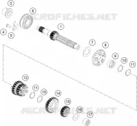BOITE DE VITESSES   ARBRE PRIMAIRE pour KTM 125 DUKE ORANGE de 2020