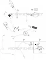 GUIDON / COMMANDES pour KTM 125 DUKE ORANGE de 2020