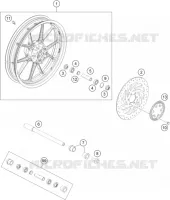ROUE AVANT pour KTM 125 DUKE ORANGE de 2020