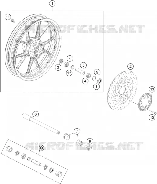 ROUE AVANT KTM MOTO 125 2020 DUKE  125 DUKE ORANGE