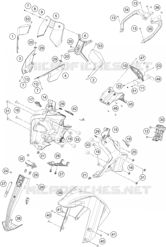 PLASTIQUES KTM MOTO 390 2020 ADVENTURE  390 ADVENTURE ORANGE - B.D.