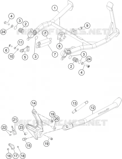 BEQUILLE LATERALE / CENTRALE KTM MOTO 1290 2019 SUPER ADVENTURE  1290 SUPER ADVENTURE R TKC