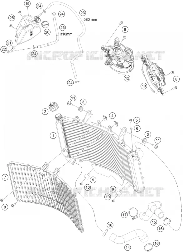 CIRCUIT DE REFROIDISSEMENT KTM MOTO 790 2020 ADVENTURE  790 ADVENTURE R RALLY