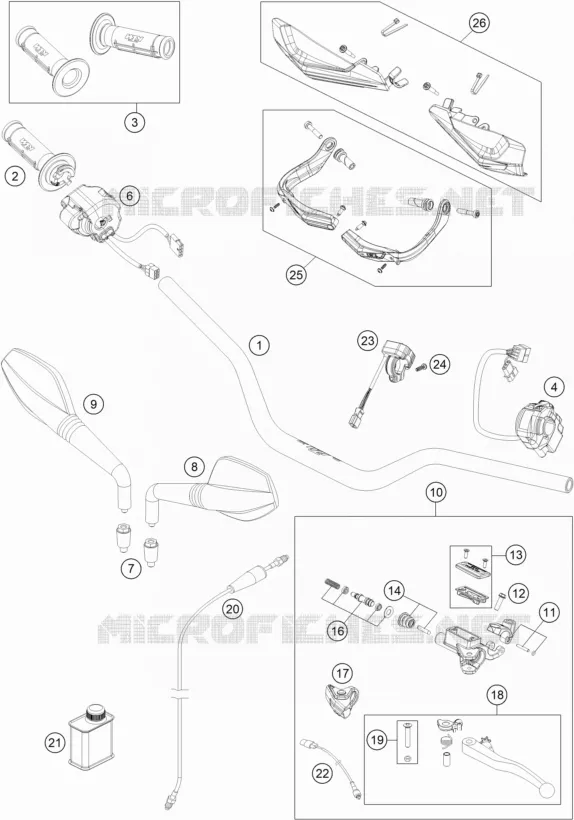 GUIDON / COMMANDES KTM MOTO 690 2019 SMC  690 SMC R