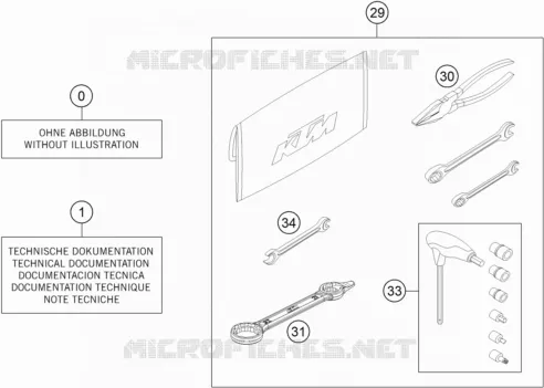 TROUSSE A OUTILS / MANUELS / OPTIONS KTM MOTO 300 2020 XC  300 XC-W TPI