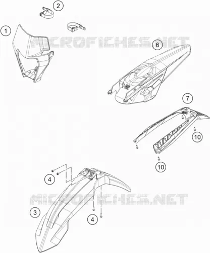 PLASTIQUES KTM MOTO 300 2020 XC  300 XC-W TPI SIX DAYS