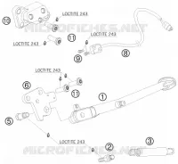 BEQUILLE LATERALE / CENTRALE pour KTM 990 SUPER DUKE BLACK de 2009