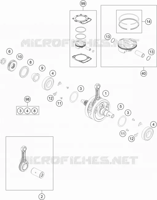 VILEBREQUIN / PISTON KTM MOTO 250 2020 FREERIDE  FREERIDE 250 F