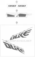 AUTOCOLLANTS pour KTM 990 SUPER DUKE WHITE de 2009