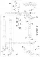 FOURCHE / T DE FOURCHE pour KTM 990 SUPER DUKE WHITE de 2009