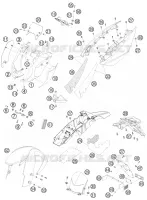 PLASTIQUES pour KTM 990 SUPER DUKE WHITE de 2009