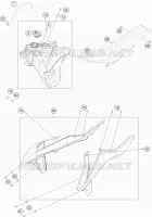 RESERVOIR / SELLE pour KTM 250 EXC-F CKD de 2019