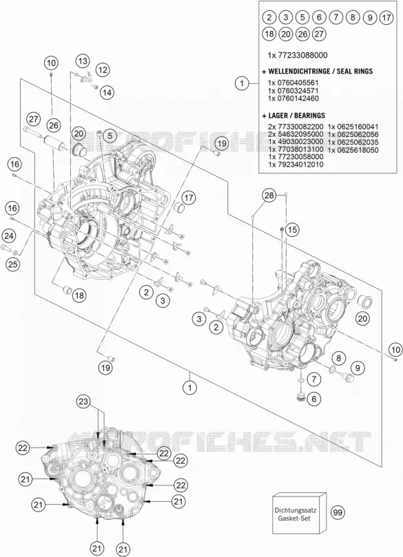 CARTER MOTEUR KTM MOTO 350 2019 EXC-F  350 EXC-F SIX DAYS CKD